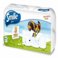 Smile toaletní papír třívrstvý bílý potisk celuloza 17m