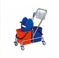 Vozík ROLL-MOP 2x15l s košíkem a ždímačem KOV